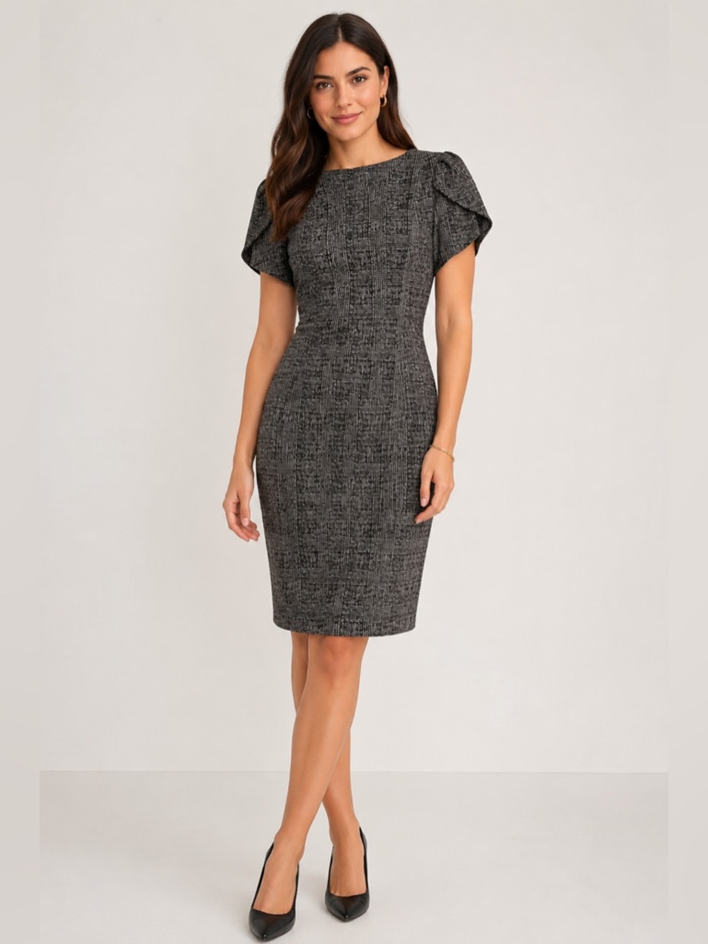 Calvin Klein Charcoal Gray Midi Dress 12
